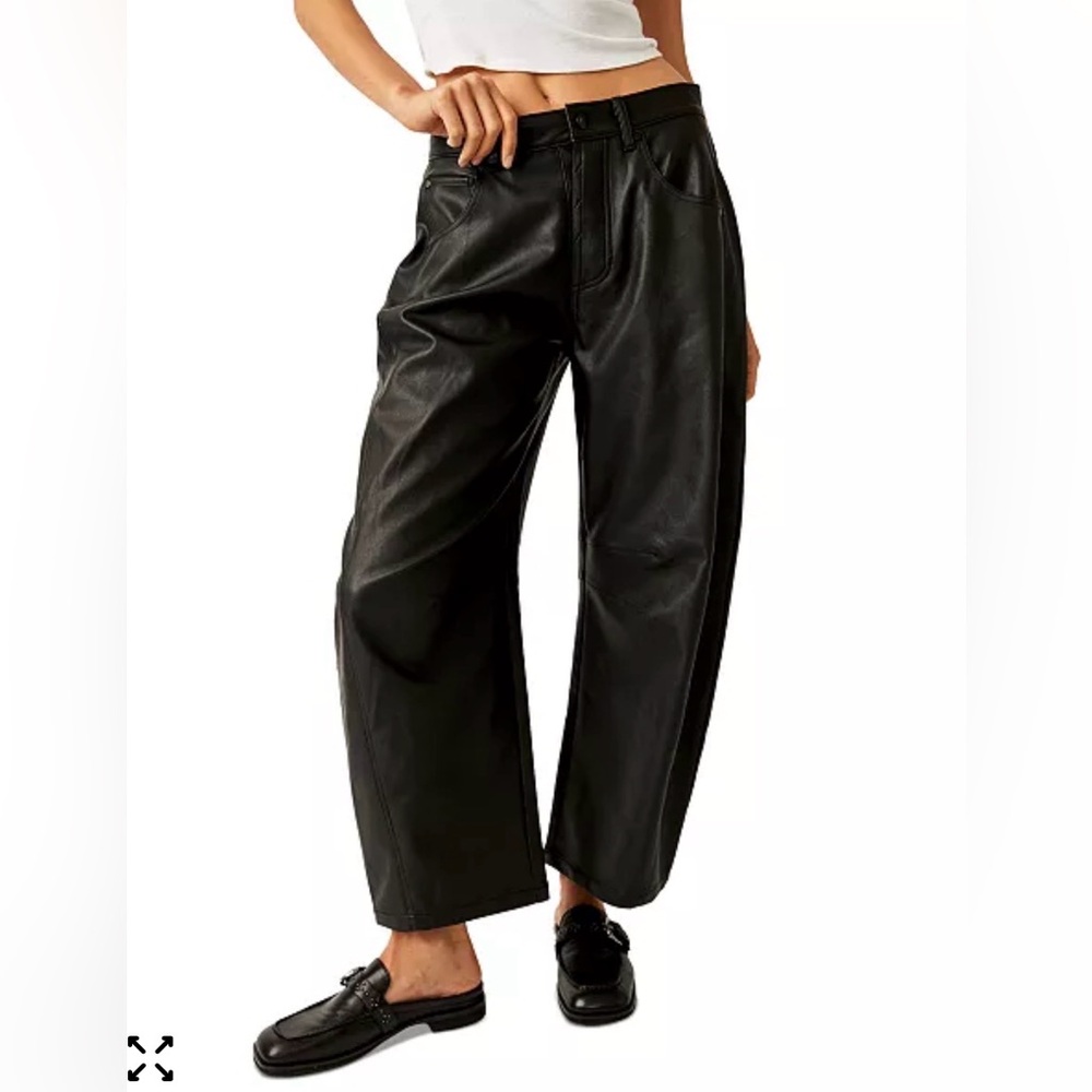 Women's Black Faux Leather Pants